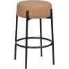 JONATHAN Y BSL2000A Paola 30″ Modern Minimalist Round Backless Metal/Vegan Leather Cushioned Bar Stool for Home, Kitchen, Dining Room, Workspaces, Caramel Brown/Black(Brown)