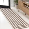 JONATHAN Y Bandol Mitre Stripe Brown/Ivory Indoor Area Rug, 8×10, Modern, Classic, Geometric, Easy-Cleaning for Living Room, Bedroom, Kitchen, Pet Friendly, Non-Shedding (MOH211A-8)(Brown/Ivory)