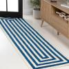 JONATHAN Y Bandol Mitre Stripe Brown/Ivory Indoor Area Rug, 8×10, Modern, Classic, Geometric, Easy-Cleaning for Living Room, Bedroom, Kitchen, Pet Friendly, Non-Shedding (MOH211A-8)(Navy/Ivory)