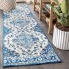 JONATHAN Y Boho Vintage Blue/Multi Indoor Area Rug, 8×10, Bohemian Flair Medallion, Floral Easy-Cleaning High Traffic for Living Room, Bedroom, Kitchen, Pet-Friendly, Non-Shedding (BMF106A-8)(Cream/Blue)