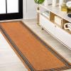 JONATHAN Y Border Stripe Indoor Outdoor Area Rug 8X10 Orange/Dark Gray, James Modern for Backyard, Patio, Porch, Easy-Cleaning, High Traffic, Pet-Friendly, Non-Shedding (SMB201A-8)(Orange/Dark Gray)
