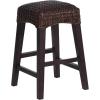 JONATHAN Y CSL1101A Maui 25.5″ Rustic Bohemian Hyacinth/Wood Backless Counter Stool for Home, Kitchen, Dining Room, Workspaces, Cafes and Resturants, Brown Wash Woven Seat with Natural Wood Frame(Dark Brown)