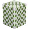 JONATHAN Y END2000I Callista 18″ Modern Bohemian Ceramic Tiled Rectangle End Table, Side Table, Accent Table for Living Room, Bedroom, Khaki Yellow/Light Gray(Green/Light Gray)