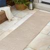 JONATHAN Y Hallie High-Low Curve Ivory/Cream Indoor/Outdoor Area Rug, 8×10, Minimalist, Pet Friendly, Non-Shedding, Stain Resistant, Hose-Washable for Backyard, Patio, Porch (SCN100B-8)(Beige/Cream)