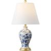 JONATHAN Y JYL3009A Grace 24″ Floral LED Table Lamp Classic Cottage Bedside Desk Nightstand Lamp for Bedroom Living Room Office College Bookcase LED Bulb Included, Multicolor(Blue/White)