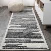 JONATHAN Y Khalil Modern Berber Stripe Cream/Black Indoor Area Rug, 8×10, Contemporary, Bohemian, Easy-Cleaning for Living Room, Bedroom, Kitchen, Pet Friendly, Non-Shedding (MOH207A-8)(Cream/Black)