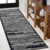JONATHAN Y Khalil Modern Berber Stripe Cream/Black Indoor Area Rug, 8×10, Contemporary, Bohemian, Easy-Cleaning for Living Room, Bedroom, Kitchen, Pet Friendly, Non-Shedding (MOH207A-8)(Black/Cream)