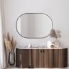 JONATHAN Y MIR202C Milly 24 in. W x 36 in. H Medium Oval Metal Framed Wall Mirror, for Bathroom, Living Room, Bedroom, Gold(Black)
