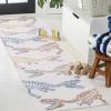 JONATHAN Y Machine-Washable Ivory/Blue/Orange Indoor Area Rug, 5×8, Dila Modern Hearts Geometric, Kids & Novelty, Vintage, Bedroom, Kitchen, Living Room, Easy-Cleaning, Non-Shedding (KDW101A-5)(Cream/Multi)