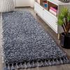 JONATHAN Y Mercer Shag Plush Tassel Cream Indoor Area Rug, 8×10, Contemporary, Modern, Easy-Cleaning for Living Room, Bedroom, Kitchen, Pet Friendly, Non-Shedding (MCR100D-8)(Denim Blue With Tassel)