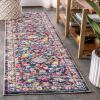 JONATHAN Y Modern Boho Floral Beige/Multi Indoor Area Rug, 8×10, Bohemian, Vintage, Easy-Cleaning for Living Room, Bedroom, Kitchen, Pet Friendly, Non-Shedding (MDP200B-8)(Multi/Purple)