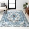 JONATHAN Y Modern Boho Vintage Medallion Cream/Blue Indoor Area Rug, 8×10, Bohemian, Traditional, Easy-Cleaning for Living Room, Bedroom, Kitchen, Pet Friendly, Non-Shedding (MDP202A-8)(3′ x 5′ (Rectangular))
