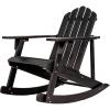 JONATHAN Y PAT1000A Kiawah Outdoor Patio Classic Acacia Wood Adirondack Rocking Chair for Garden, Lawn, Backyard, Pool, Deck, Beach, Firepit, Light Brown(Black)