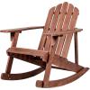 JONATHAN Y PAT1000A Kiawah Outdoor Patio Classic Acacia Wood Adirondack Rocking Chair for Garden, Lawn, Backyard, Pool, Deck, Beach, Firepit, Light Brown(Dark Brown)