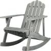 JONATHAN Y PAT1000A Kiawah Outdoor Patio Classic Acacia Wood Adirondack Rocking Chair for Garden, Lawn, Backyard, Pool, Deck, Beach, Firepit, Light Brown(Grey)