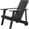 JONATHAN Y PAT1001B Irving Outdoor Patio Modern Acacia Wood Adirondack Chair for Garden, Lawn, Backyard, Pool, Deck, Beach, Firepit, Gray(Black)