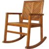 JONATHAN Y RCK100A Ned Modern Chevron-Back 300-Lbs Support Acacia Wood Patio Outdoor Rocking Chair for Garden, Lawn, Backyard, Pool, Deck, Beach, Firepit, Teak(Teak)