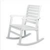 JONATHAN Y RCK101B Carey Modern Slat-Back 300-Lbs Support Acacia Wood Patio Outdoor Rocking Chair for Garden, Lawn, Backyard, Pool, Deck, Beach, Firepit, Gray(White)