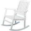 JONATHAN Y RCK102B Penny Classic Slat-Back 300-Lbs Support Acacia Wood Patio Outdoor Rocking Chair for Garden, Lawn, Backyard, Pool, Deck, Beach, Firepit, Gray(White)