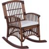 JONATHAN Y RCK200A Swayze Bohemian Farmhouse Woven Rattan/Wood Rocking Chair White Cushion with Brown Frame for Home, Living Room, Bedroom. Guestroom, Foyer, Library(Brown)