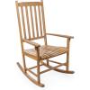JONATHAN Y RCK300D Seagrove Farmhouse Classic Slat-Back 350-LBS Support Acacia Wood Outdoor Rocking Chair Traditional, Coastal, Cottage, Vintage, Shabby Chic, Almond(Teak Brown)