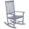 JONATHAN Y RCK300D Seagrove Farmhouse Classic Slat-Back 350-LBS Support Acacia Wood Outdoor Rocking Chair Traditional, Coastal, Cottage, Vintage, Shabby Chic, Almond(Cashmere Blue)