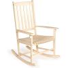 JONATHAN Y RCK300D Seagrove Farmhouse Classic Slat-Back 350-LBS Support Acacia Wood Outdoor Rocking Chair Traditional, Coastal, Cottage, Vintage, Shabby Chic, Almond(Almond)