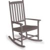 JONATHAN Y RCK300D Seagrove Farmhouse Classic Slat-Back 350-LBS Support Acacia Wood Outdoor Rocking Chair Traditional, Coastal, Cottage, Vintage, Shabby Chic, Almond(Gray Wash)
