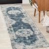 JONATHAN Y Rosalia Cottage Medallion Navy/Ivory Indoor Area Rug, 8×10, Vintage, Bohemian, Easy-Cleaning for Living Room, Bedroom, Kitchen, Pet Friendly, Non-Shedding (MDP403D-8)(Ivory/Blue)