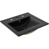 JONATHAN Y SNK1001A Ancillary 3-Hole 24 in. W x 18.25 in. D Classic Contemporary Rectangular Ceramic Single Sink Basin Vanity Top, White(Black)