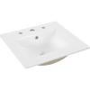 JONATHAN Y SNK1001A Ancillary 3-Hole 24 in. W x 18.25 in. D Classic Contemporary Rectangular Ceramic Single Sink Basin Vanity Top, White(White)