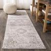 JONATHAN Y Scala Ornate Vintage Gray/Cream Runner Rug, 2×8, Medallion, Bohemian, Easy-Cleaning for Living Room, Bedroom, Kitchen, Pet Friendly, Non-Shedding (BMF109B-28)(Gray/Cream)