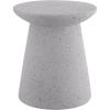 JONATHAN Y TBL1108A Hollie 18″ Minimalist Modern Drum Indoor/Outdoor Accent Table Pedestal, Contemporary, Mid-Century, Art Deco, Bohemian, Patio, Garden Room, Bathroom, Living Room, White Frosted(Gray Terrazzo Finish)