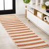 JONATHAN Y Two-Tone Wide Stripe Indoor Outdoor Area Rug 8X10 Aqua/Cream, Negril for Backyard, Patio, Porch, Easy-Cleaning, High Traffic, Pet-Friendly, Non-Shedding (SMB203E-8)(Orange/Beige)