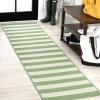 JONATHAN Y Two-Tone Wide Stripe Indoor Outdoor Area Rug 8X10 Aqua/Cream, Negril for Backyard, Patio, Porch, Easy-Cleaning, High Traffic, Pet-Friendly, Non-Shedding (SMB203E-8)(Green/Cream)