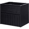 JONATHAN Y VAN1016C Sherwin 24 in. W x 18 in. D x 20 in. H Slat Modern Coastal 2-Drawer Wall Mounted Bathroom Vanity Cabinet Only with Soft Closing Doors (Sink Basin Not Included), Black(Black)
