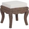 JONATHAN Y VSL1000A Rowan 19.7″ Bohemian Designer Woven Rattan/Wood Vanity Stool, White Cushion with Natural Frame, for Living Room, Bedroom, Entryway, Foyer(Black Wash)