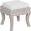 JONATHAN Y VSL1000A Rowan 19.7″ Bohemian Designer Woven Rattan/Wood Vanity Stool, White Cushion with Natural Frame, for Living Room, Bedroom, Entryway, Foyer(Gray White Wash)