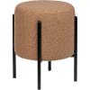 JONATHAN Y VSL2000C Silvia 18.5″ Modern Minimalist Round Backless Metal/Bouclé Cushioned Vanity Stool for Home, Vanity, Makeup, Living Room, Bedroom, Brown/Black(Brown)