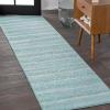JONATHAN Y Williamsburg Minimalist Stripe Cream/Gray Indoor Area Rug, 8×10, Contemporary, Modern, Easy-Cleaning for Living Room, Bedroom, Kitchen, Pet Friendly, Non-Shedding (MOH201A-8)(Turquoise/Cream)