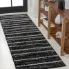 JONATHAN Y Williamsburg Minimalist Stripe Cream/Gray Indoor Area Rug, 8×10, Contemporary, Modern, Easy-Cleaning for Living Room, Bedroom, Kitchen, Pet Friendly, Non-Shedding (MOH201A-8)(Black/Cream)