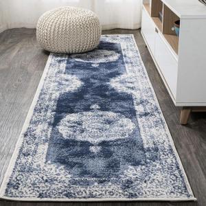 JONATHAN Y Rosalia Cottage Medallion Navy/Ivory Indoor Area Rug, 8×10, Vintage, Bohemian, Easy-Cleaning for Living Room, Bedroom, Kitchen, Pet Friendly, Non-Shedding (MDP403D-8)(Navy/Ivory)