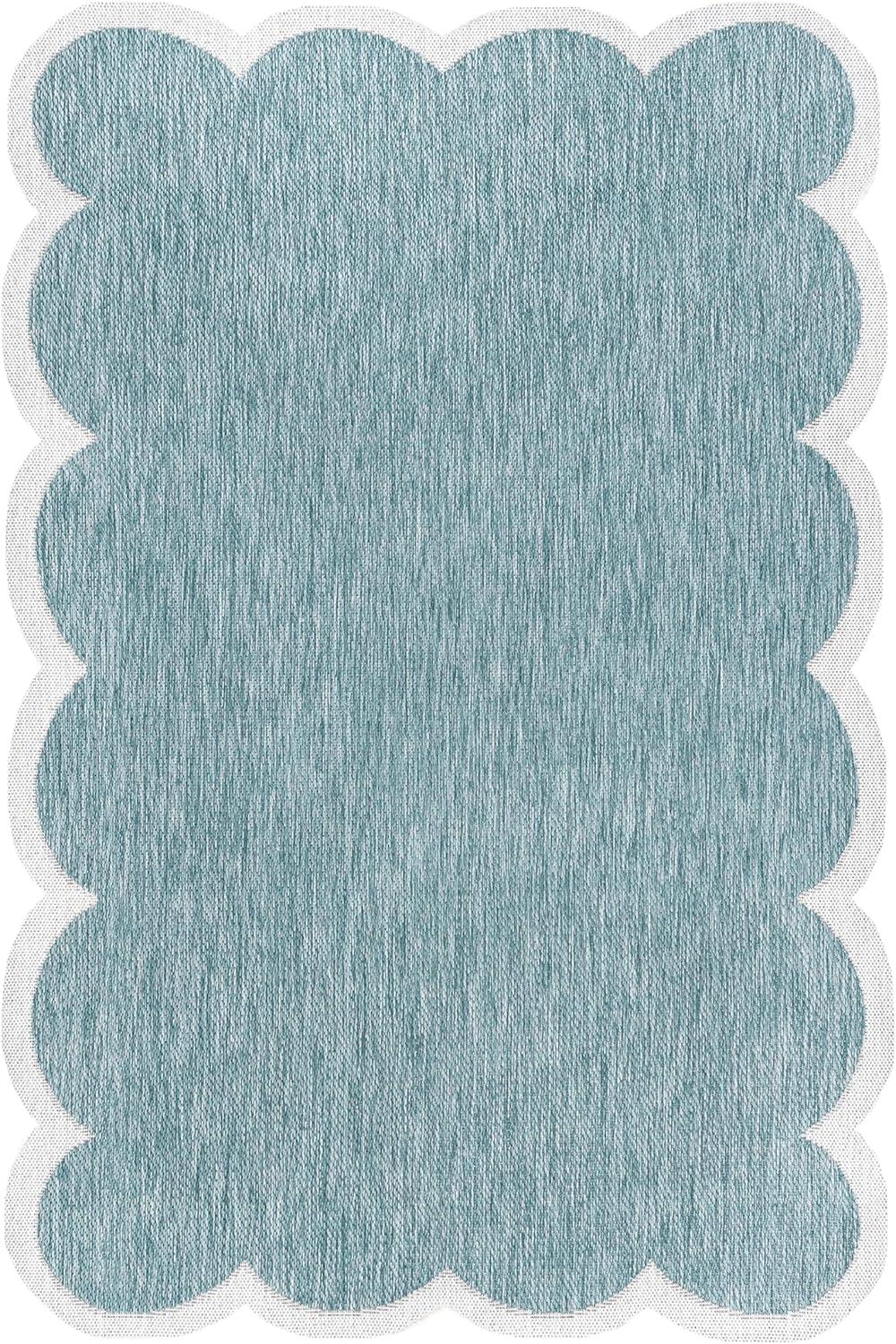 imageJONATHAN Y Cottage TwoTone Scalloped Indoor Outdoor Area Rug 5X8 Light RoseCream Alice Classic for Backyard Patio Porch EasyCleaning High Traffic PetFriendly NonShedding SHP103B5TurquoiseCream