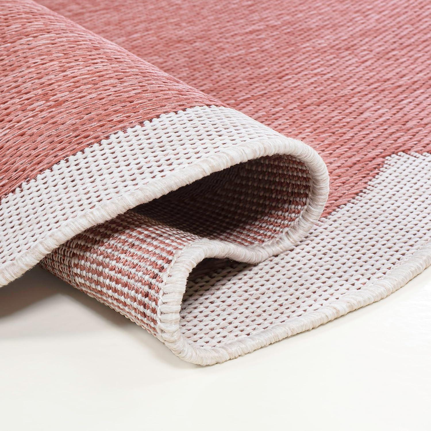 imageJONATHAN Y Cottage TwoTone Scalloped Indoor Outdoor Area Rug 5X8 Light RoseCream Alice Classic for Backyard Patio Porch EasyCleaning High Traffic PetFriendly NonShedding SHP103B5Light RoseCream