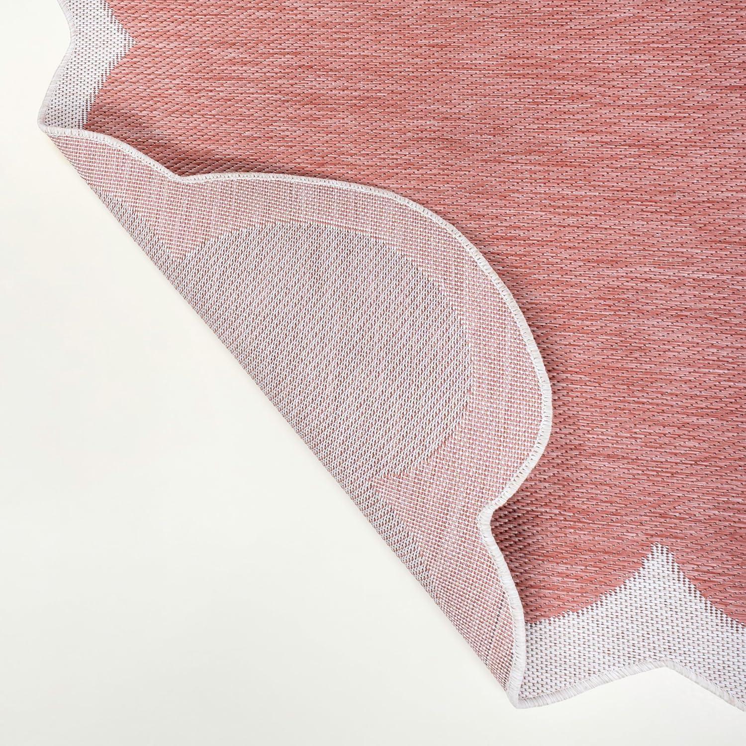 imageJONATHAN Y Cottage TwoTone Scalloped Indoor Outdoor Area Rug 5X8 Light RoseCream Alice Classic for Backyard Patio Porch EasyCleaning High Traffic PetFriendly NonShedding SHP103B5Light RoseCream