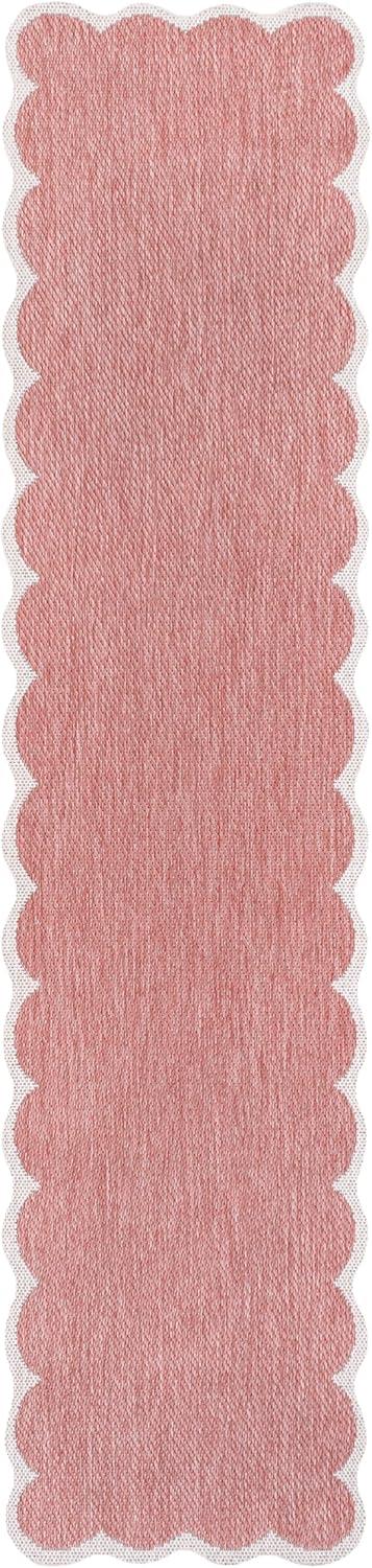 imageJONATHAN Y Cottage TwoTone Scalloped Indoor Outdoor Area Rug 5X8 Light RoseCream Alice Classic for Backyard Patio Porch EasyCleaning High Traffic PetFriendly NonShedding SHP103B5Light RoseCream