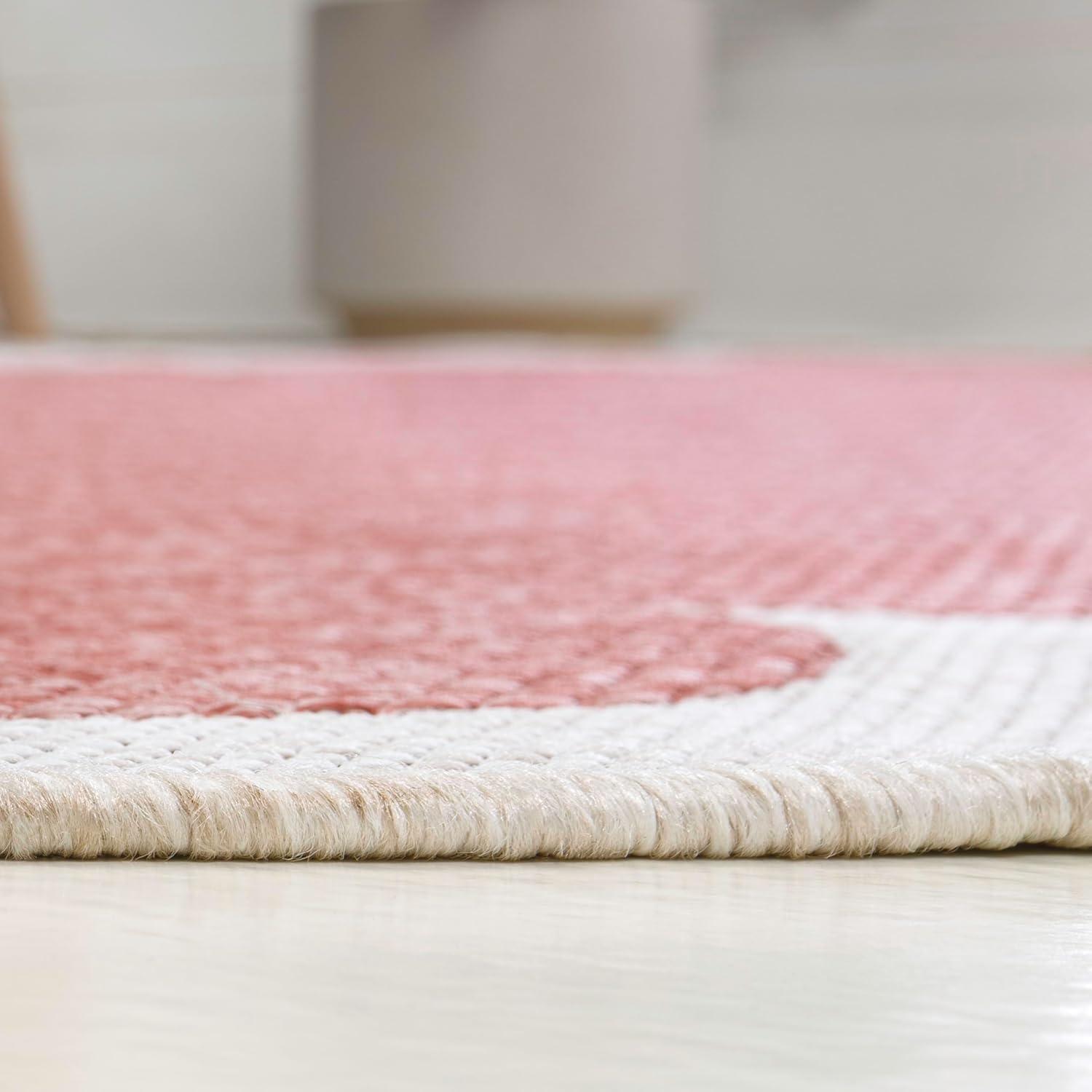 imageJONATHAN Y Cottage TwoTone Scalloped Indoor Outdoor Area Rug 5X8 Light RoseCream Alice Classic for Backyard Patio Porch EasyCleaning High Traffic PetFriendly NonShedding SHP103B5Light RoseCream