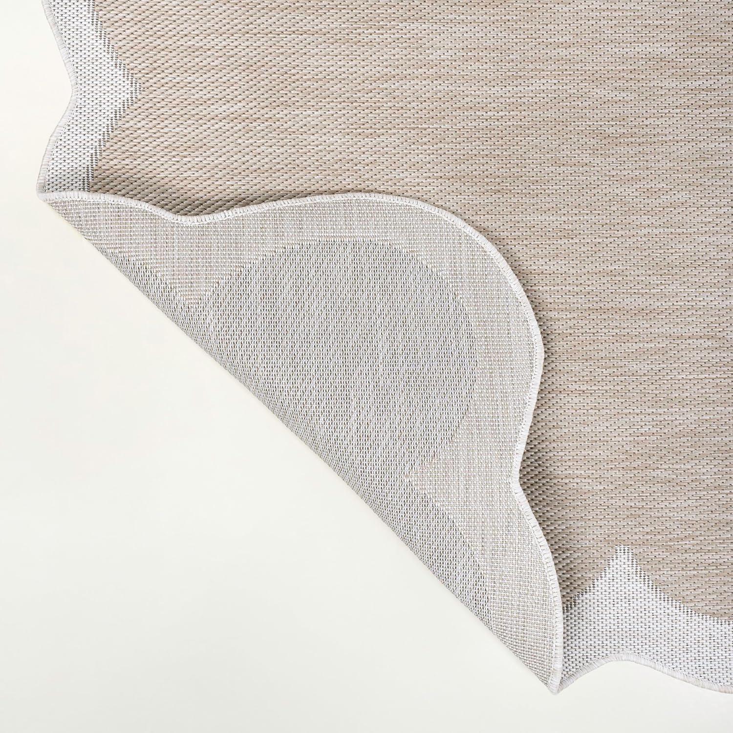 imageJONATHAN Y Cottage TwoTone Scalloped Indoor Outdoor Area Rug 5X8 Light RoseCream Alice Classic for Backyard Patio Porch EasyCleaning High Traffic PetFriendly NonShedding SHP103B5BeigeCream