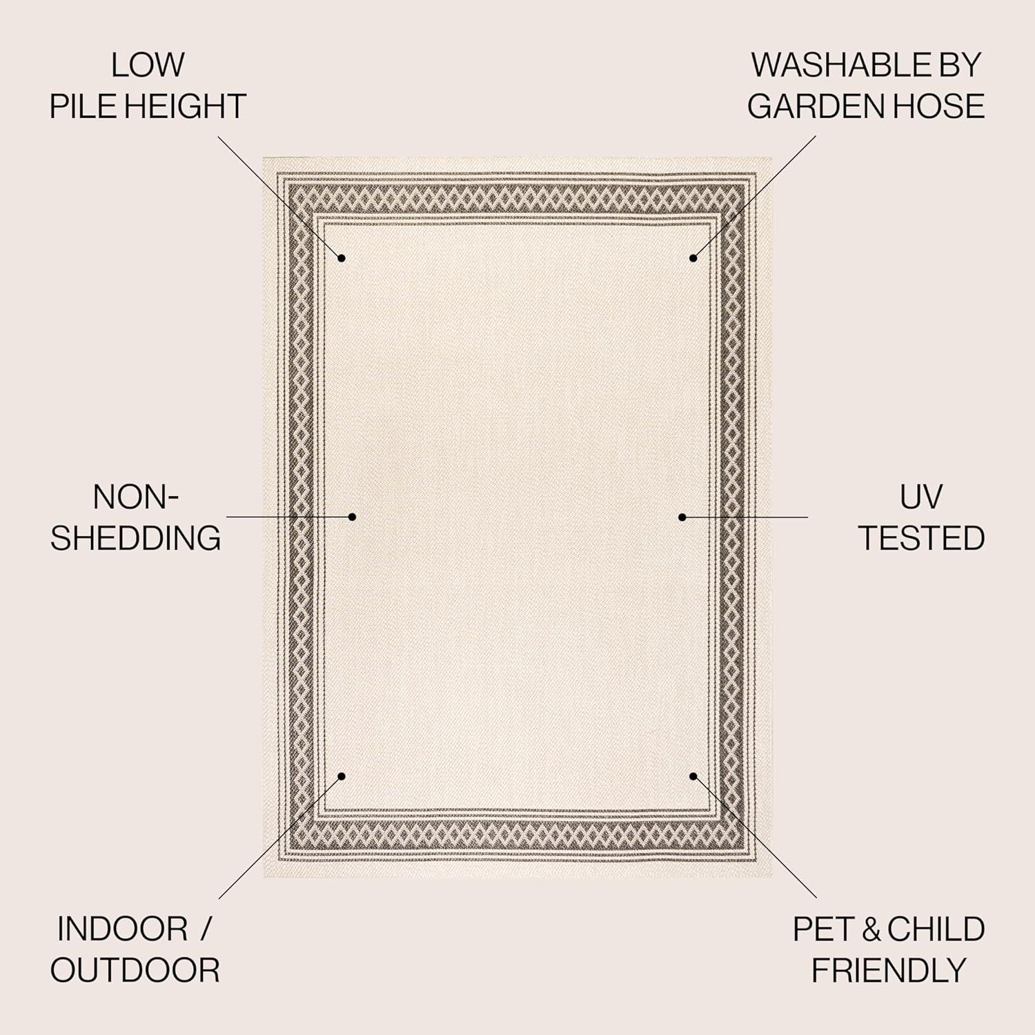 imageJONATHAN Y Diamond Border Indoor Outdoor Runner Rug 2X8 CreamOrange Lucia Classic for Backyard Patio Porch EasyCleaning High Traffic PetFriendly NonShedding SMB207F28CreamBlack