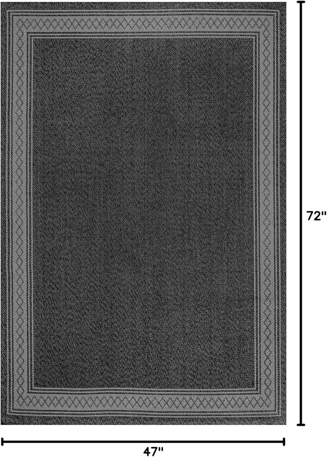 imageJONATHAN Y Diamond Border Indoor Outdoor Runner Rug 2X8 CreamOrange Lucia Classic for Backyard Patio Porch EasyCleaning High Traffic PetFriendly NonShedding SMB207F28BlackGray